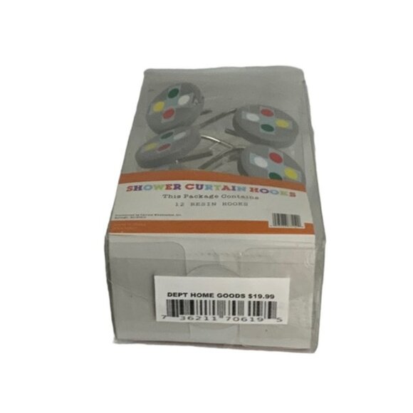 Gamer Shower Curtain Video Game Hook Set Fabric Curtain 70 X 72 Green Grey Mult - Picture 11 of 15